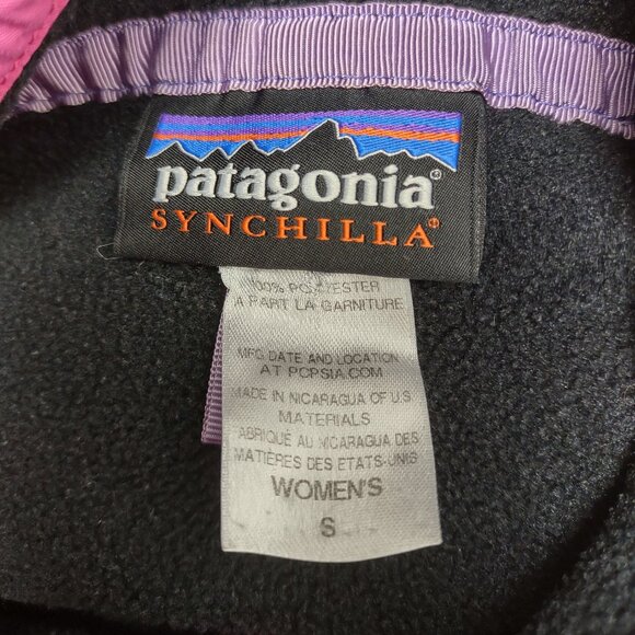 Patagonia Synchilla black 1/4 snap pullover fleece sweatshirt jacket Small - Picture 8 of 9